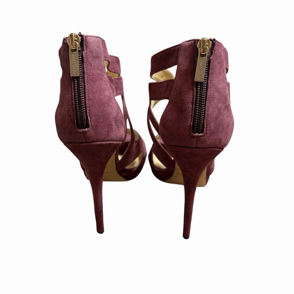 Jimmy Choo Women's Suede‎ Sandal High Heels Burgandy Size 40.5 Designer Luxury - Picture 5 of 15